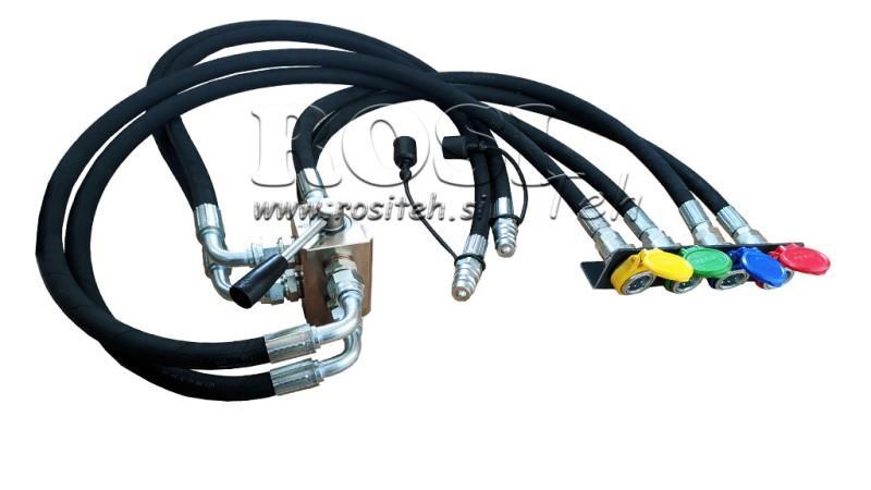 VALVOLA DI DISTRIBUZIONE MANUALE CON TUBI PER USCITA CAMION RIBALTABILE DF-6/2 60lit/min