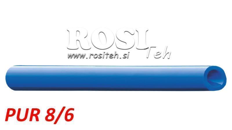 PU 8/6 PUR TUBO D'ARIA BLU POLIURETANO