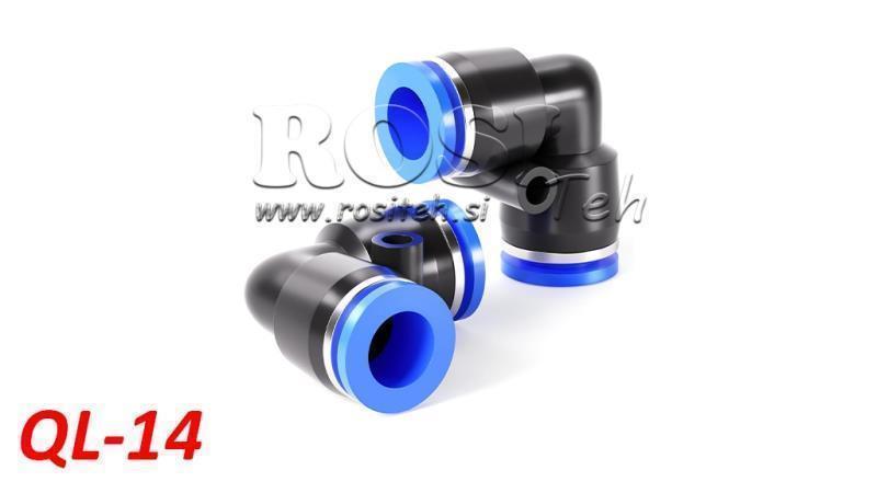 PNEUMATIC PLUG ANGLE CONNECTOR TPA WITHOUT THREAD QL-14