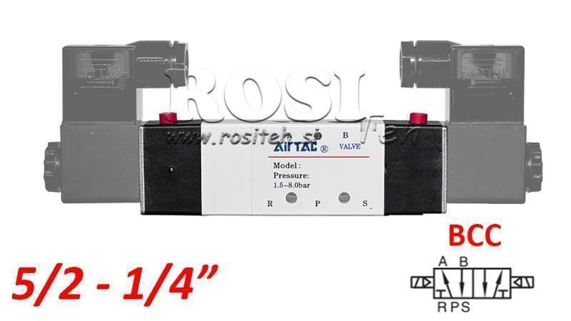 PNEUMATIC ELECTRO VALVE 5/2 BISTABLE 1/4 PRT-0552-BCC