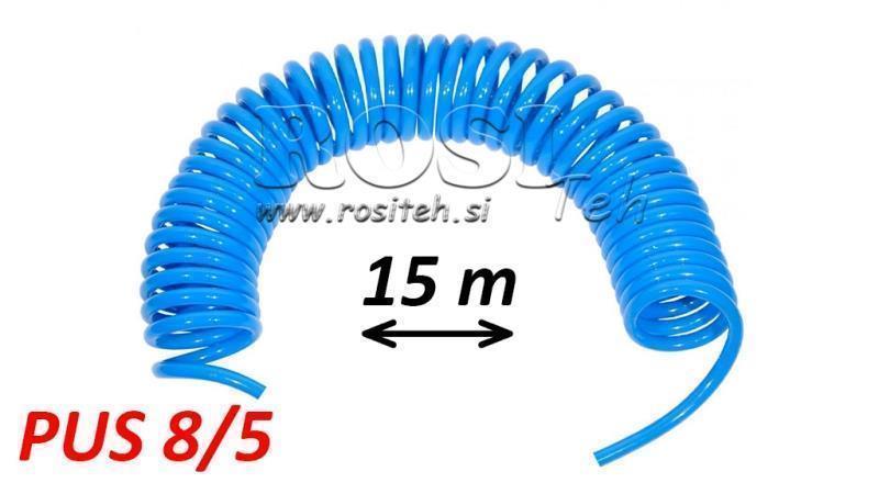 TUBO D'ARIA BLU SPIRALE PUS 8/5 15m NON ARREDATO