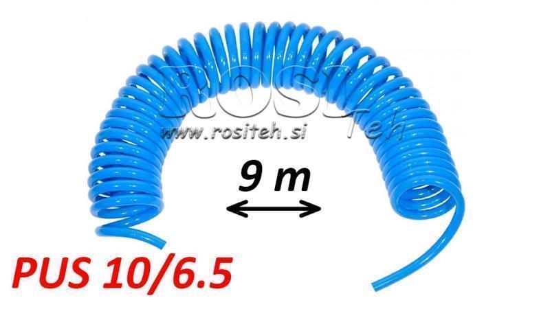 PUS 10/6.5 9met. NEOPREMLJENA MODRA CEV ZA ZRAK SPIRALNA