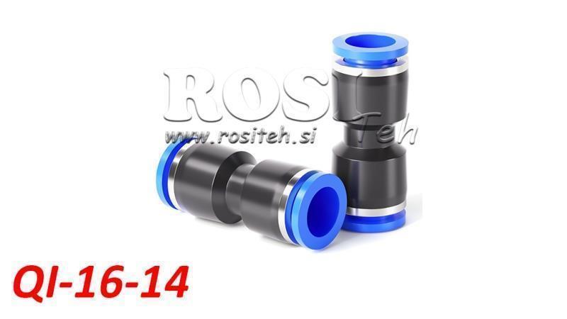 PNEUMATIC PLUG STRAIGHT REDUCING CONNECTOR TPA WITHOUT THREAD QI-16-14