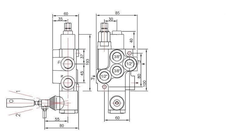 VANNE HYDRAULIQUE 1xP40 UNIDIRECTIONNELLE C1