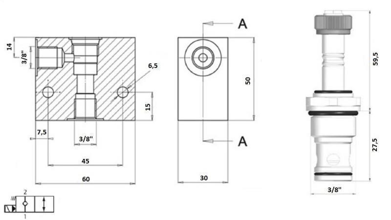 VALVOLA 2-STRATI 3/8 (NC) 24V - 40lit