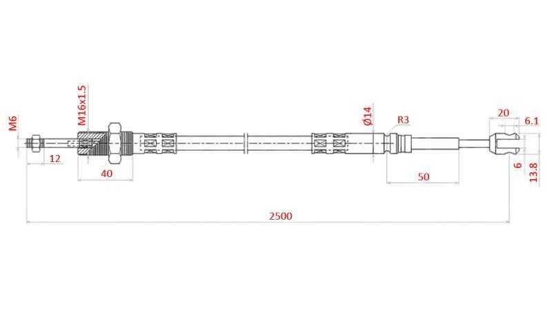 BRAIDED CABLE L=2500 - fork