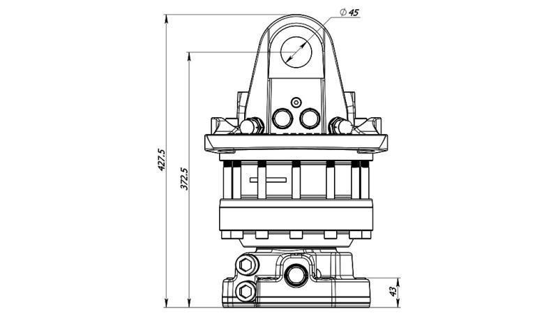 HYDRAULIC ROTATOR 16000/8000 KG WITH FLANGE
