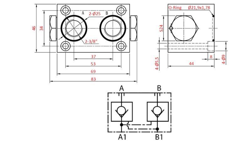 DOUBLE CHECK VALVE YEAT-ASSEMBLY VALVE (A and B)