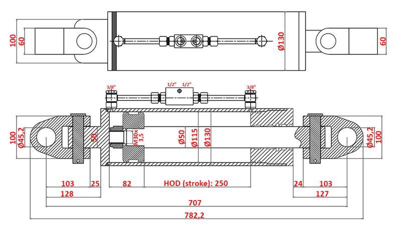 BRACCIO A 3 PUNTI IDRAULICO SPECIAL - 4 CAT. 115/50-250 (180-380HP)(45,2mm)