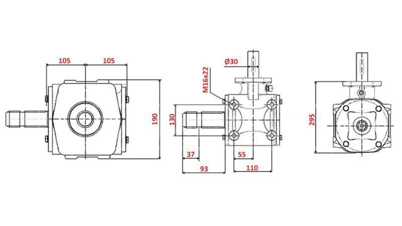 ANGLE REDUCER 1:1.56 (56HP-43kW)