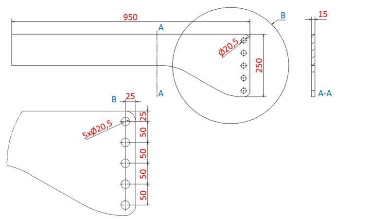 MONTAJE UNIVERSAL (900mm) HIDRÁULICA DELANTERA PARA TRACTOR 1500kg