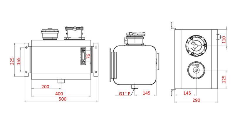 SERBATOIO IN METALLO TOP 20 Lit 265x290x400mm