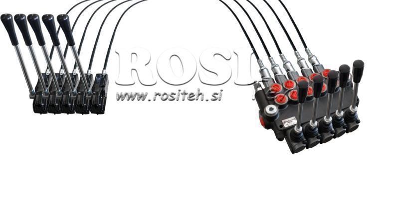 JOYSTICK DOPPIO MANICO 2 m VALVOLA IDRAULICA 5xP40 litri