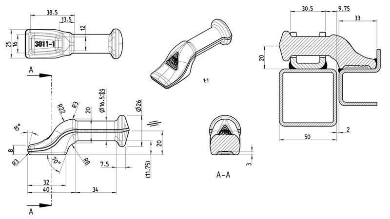 LOCK FOR SIDE TYPE PIANTONE SMALL