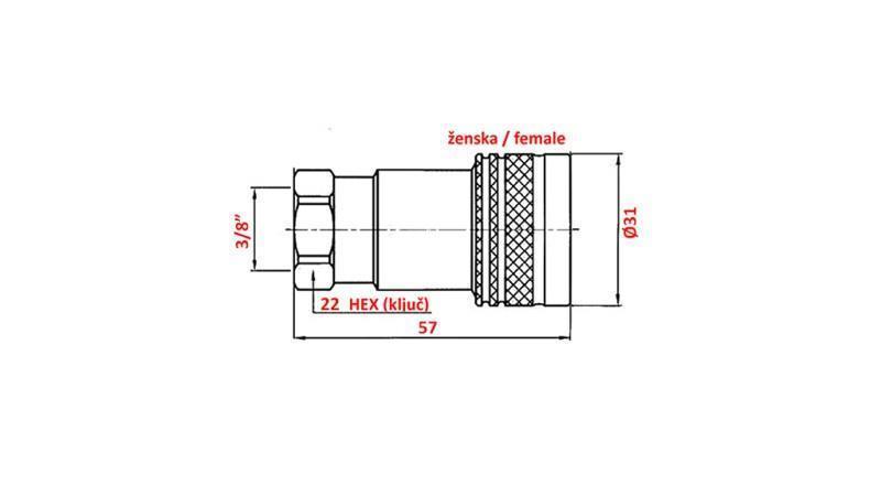 QUICK COUPLING TRACTOR FEMALE 3/8