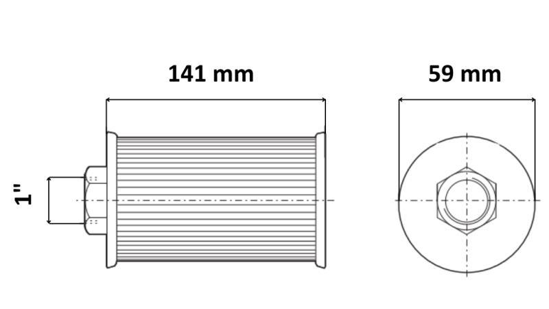 FILTRO DI ASPIRAZIONE IDRAULICO METALLO 1 - 45 LIT