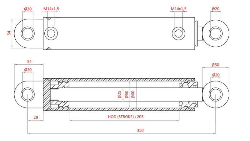 HIDRAULIČNI VOLANSKI CILINDAR FIAT-NEW HOLLAND OEM-5189895