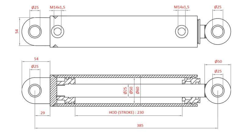 HYDRAULIC POWER STEERING CYLINDER FIAT-NEW HOLLAND OEM-5198883