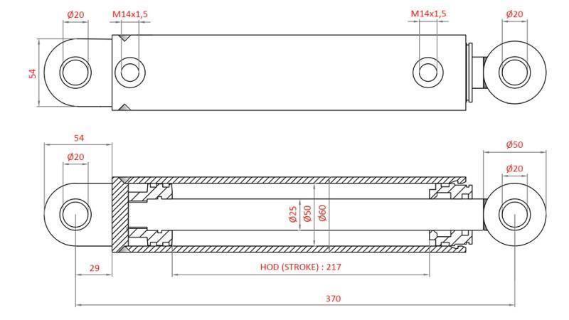 HYDRAULISK STYRINGSCYLINDER FIAT-NEW HOLLAND OEM-5189892