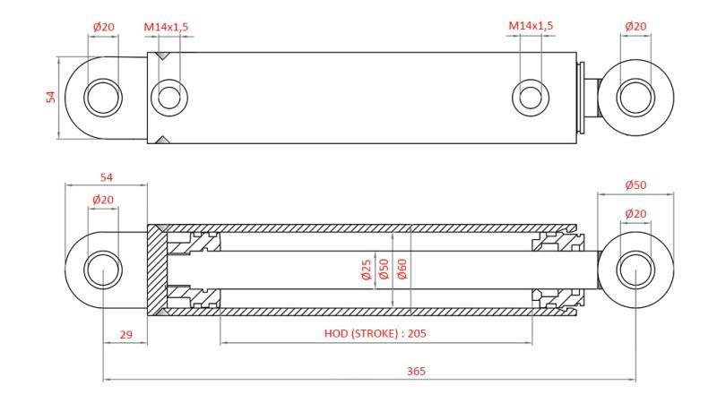 HYDRAULIC POWER STEERING CYLINDER FIAT-NEW HOLLAND OEM-87302890