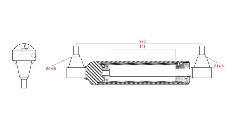 HYDRAULIC STEERING CYLINDER MASSEY FERGUSON OEM-3401240M91, 0011403U91, 192749M92, 168009M92, 183