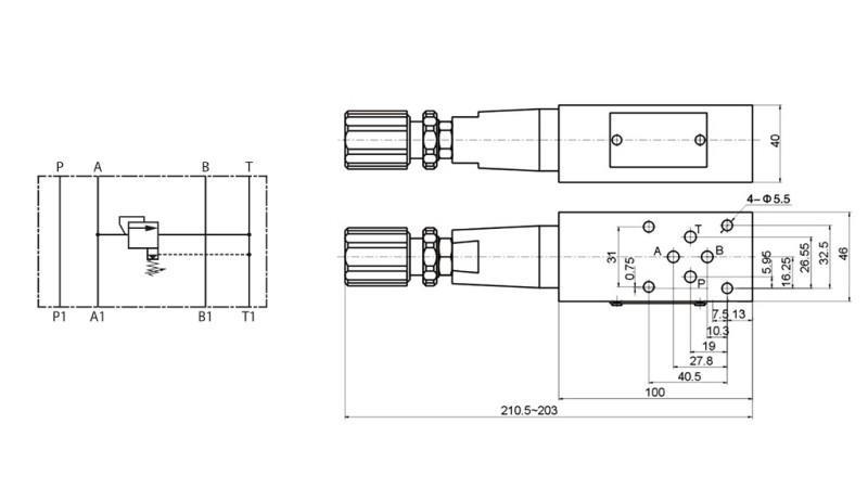 SAFETY VALVE CETOP 3 (A) 15-315 BAR