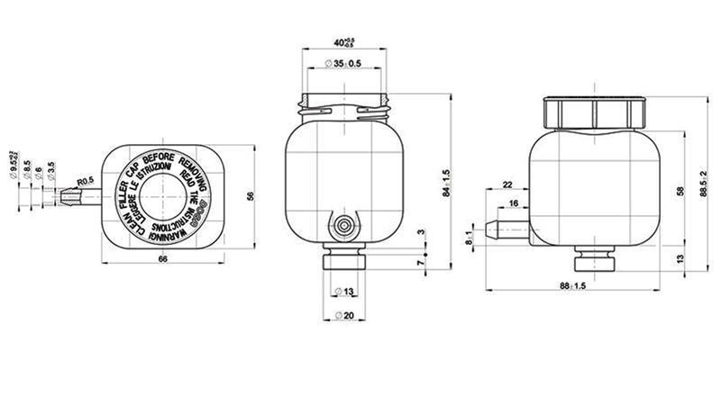 SERBATOIO IN PVC PER OLIO FRENO 0.138 lit
