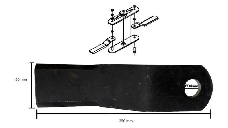 KIT DE CUȚITE TM100 PENTRU REDUCER LF-205 PENTRU MULCHER