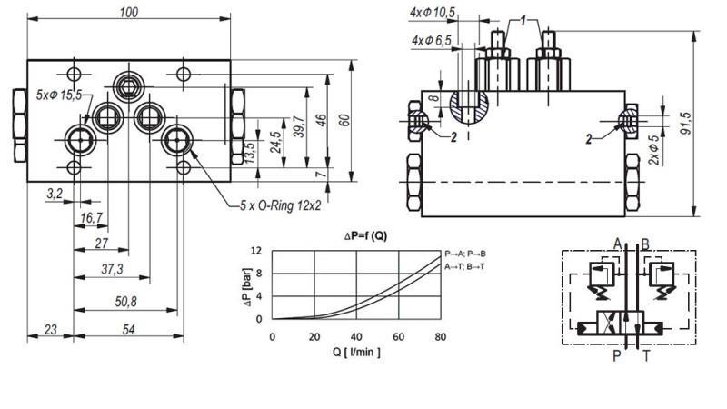 HYDRAULIC VALVE ROTARY MECHANICAL FOR HLEVSKE BRUSH CETOP5 4/2 RHA