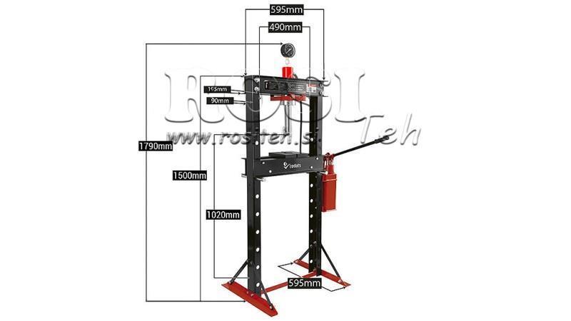 WORKSHOP HYDRAULIC BEARING PRESS - 20T - double pump