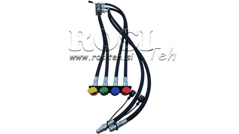 VALVOLA DI DISTRIBUZIONE MANUALE CON TUBI PER USCITA CAMION RIBALTABILE DF-6/2 60lit/min