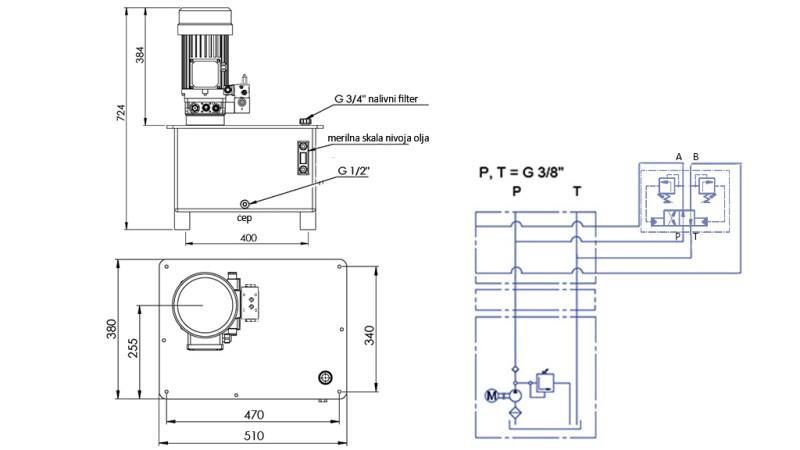 HYDRAULICKÁ JEDNOTKA -RHA- 40lit PRE SYSTÉM NA ODSTRAŇOVANIE HNOJA