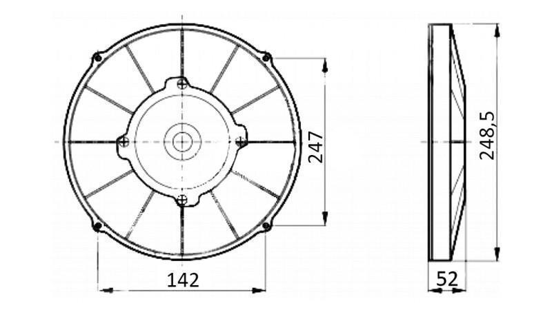 AXIAL MOTOR FAN 255mm SUCKING 24V