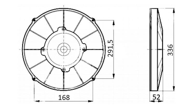 AXIAL MOTOR FAN 305mm SUCKING 24V