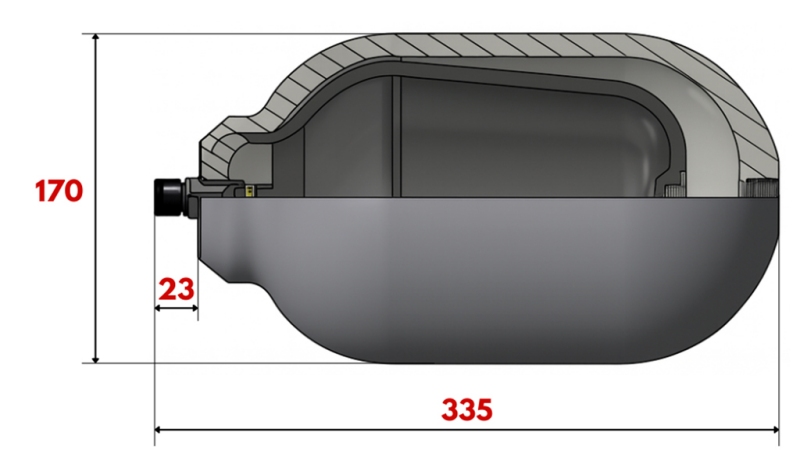 HYDRAULICKÝ AKUMULÁTOR 3,8 LIT - BSP1/2''