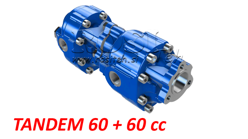 HYDRAULIC CAST IRON PUMP TANDEM 60+60CC-200 BAR REVERSIBLE