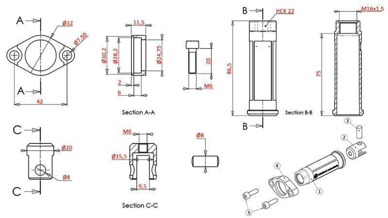 CARRIER AL. FOR BRAIDED CABLE FOR VALVE P80