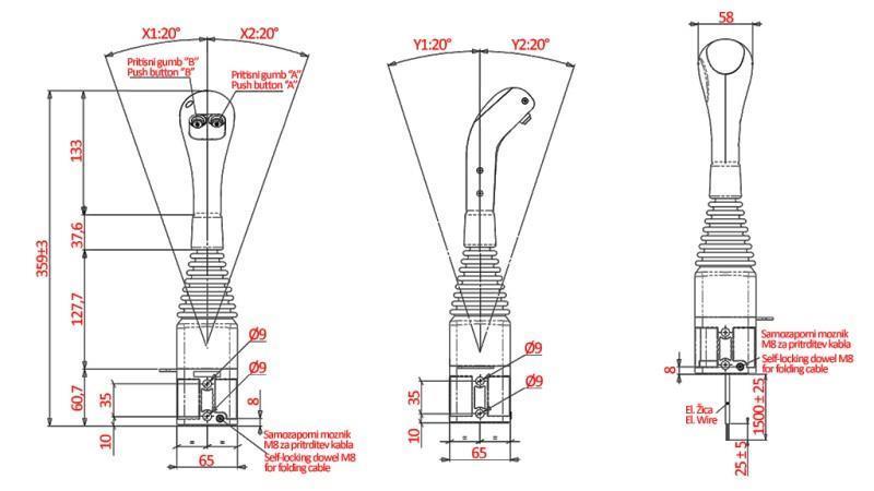 JOYSTICK NIMCO PER VERRICELLO A PALLA - 2x PULSANTE