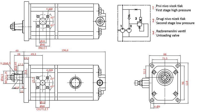 HYDRAULIC PUMP GR.2 HI-LO 22C10/18X815R