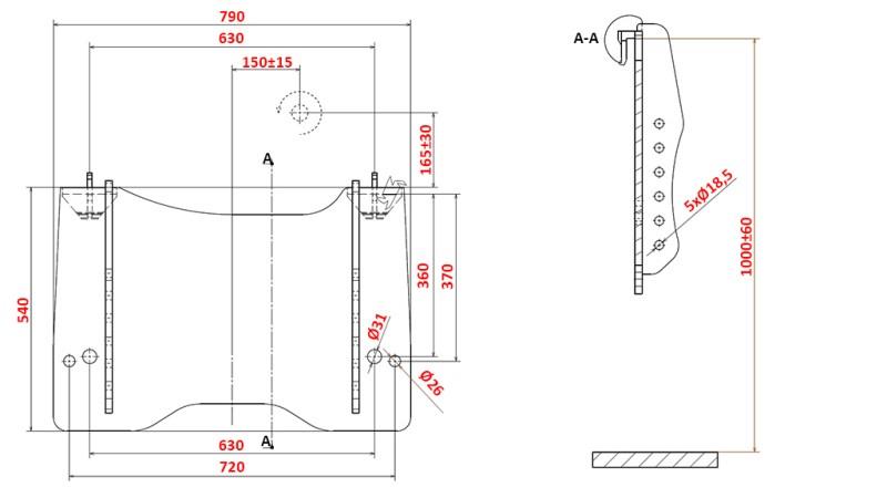 TRACTOR FRONT LINKAGE SUPPORT PLATE