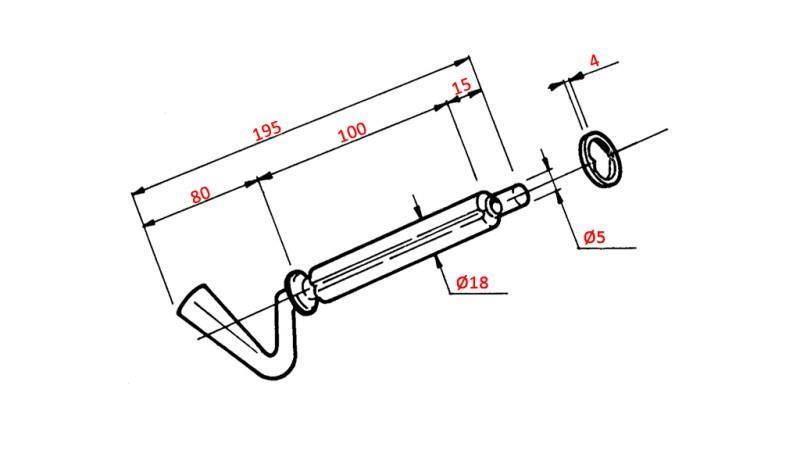 PIN WITH SINGLE GROOVE FOR TRAILER BALL Dia.60