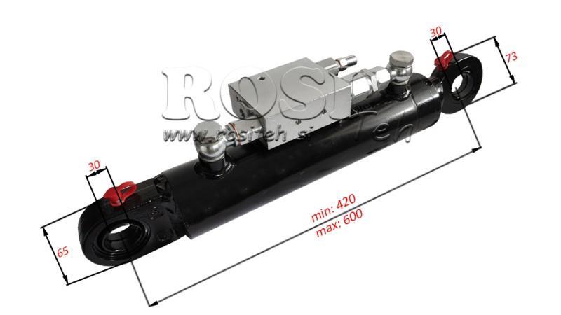  HYDRAULIC CYLINDER 60/40-180 WITH REVERSIBLE VALVE FOR PLOW