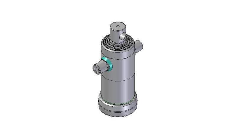 3041F -CILINDRU TELESCOPIC STANDARD/GAURĂ 4 ETAPE CURS 670 DIAMETRU 124