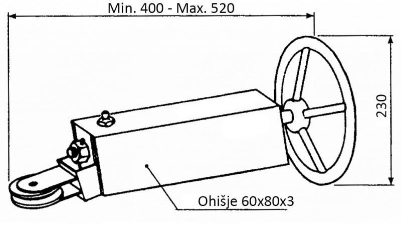 WIRE ROPE TENSIONER WITH WHEEL FOR TRAILER HAND BRAKE WITH PULLEY