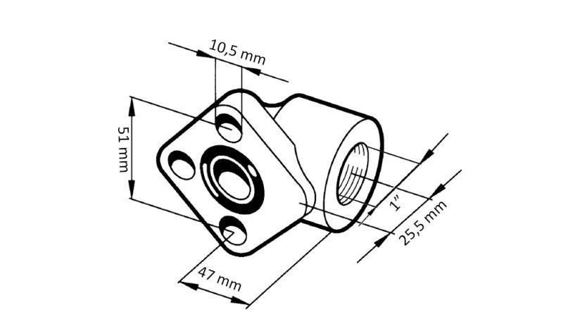 PIPE CONNECTION 1 - ANGLE FLANGE fi 50
