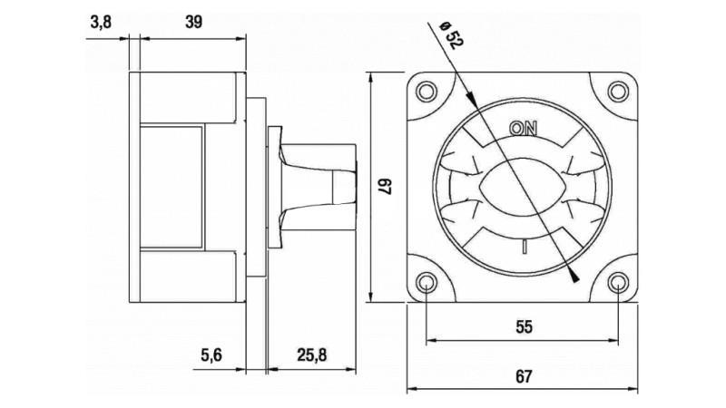 INTERRUPTOR PRINCIPAL 1 POLO METÁLICO 300A