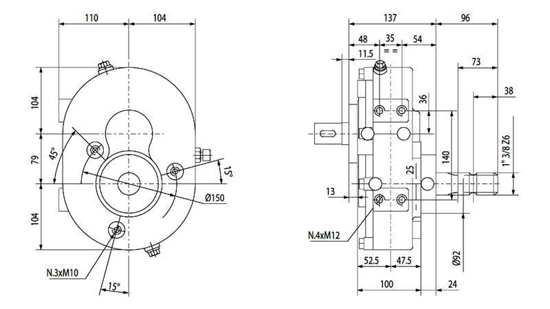 REDUCER INVERSION A-3A 1:1 (30HP-22.1W)