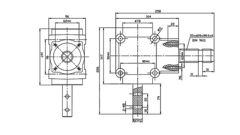 ANGLE REDUCER L-155J 1: 1.14 (16HP-12kW)