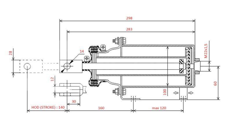 AIR BRAKE CYLINDER - MEMBRANE 100 mm