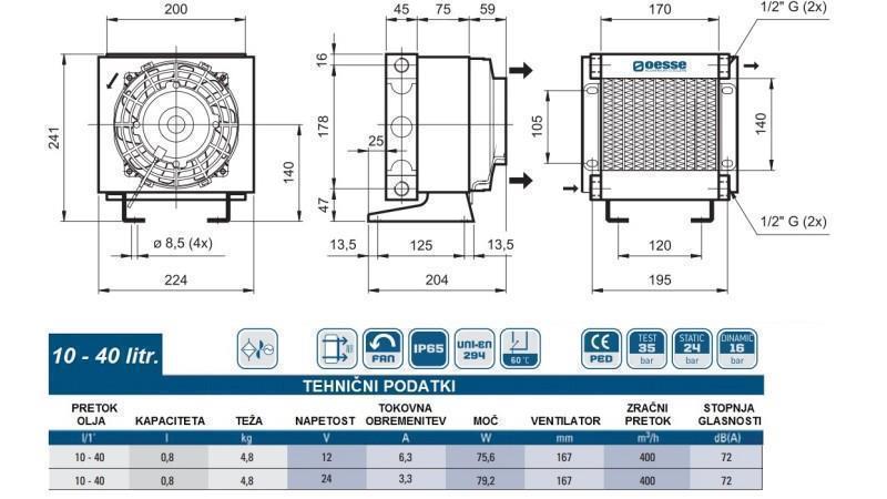 OIL COOLER DC 24V HY01004 10-40 LIT